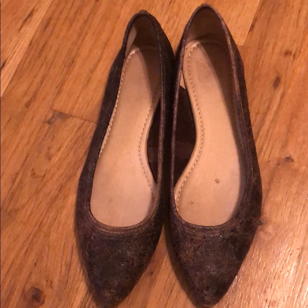 Frye Regina Ballet Flats- brown leather